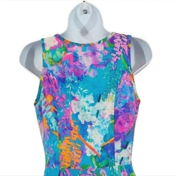 NEW Amanda Uprichard 100% Silk Multicolor Watercolor Zip-Up Dress Size Small - Picture 6 of 10